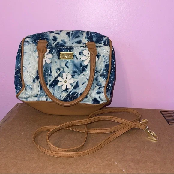 Betsey johnson Y2K denim flower purse bag fairycore cottage fairy lolita hippie - Picture 3 of 7